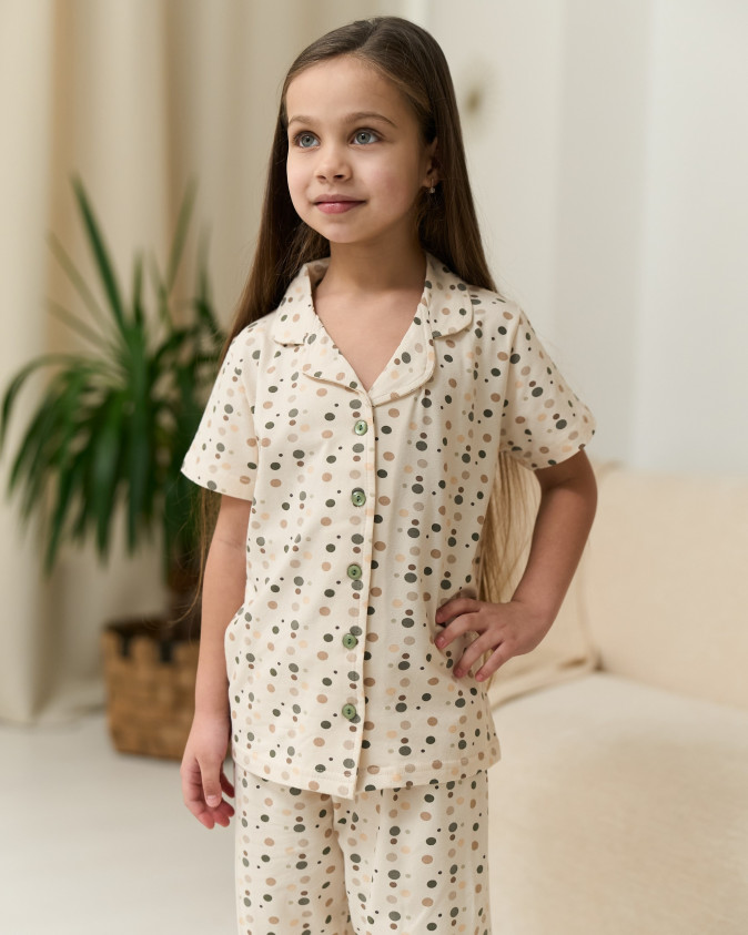 Підліткова піжама на дівчинку на ґудзиках - Family look мама/донька