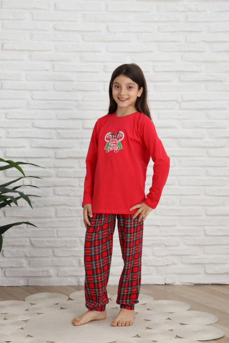 Пижама на девочку-подростка - Новогодняя Минни - Family look для семьи