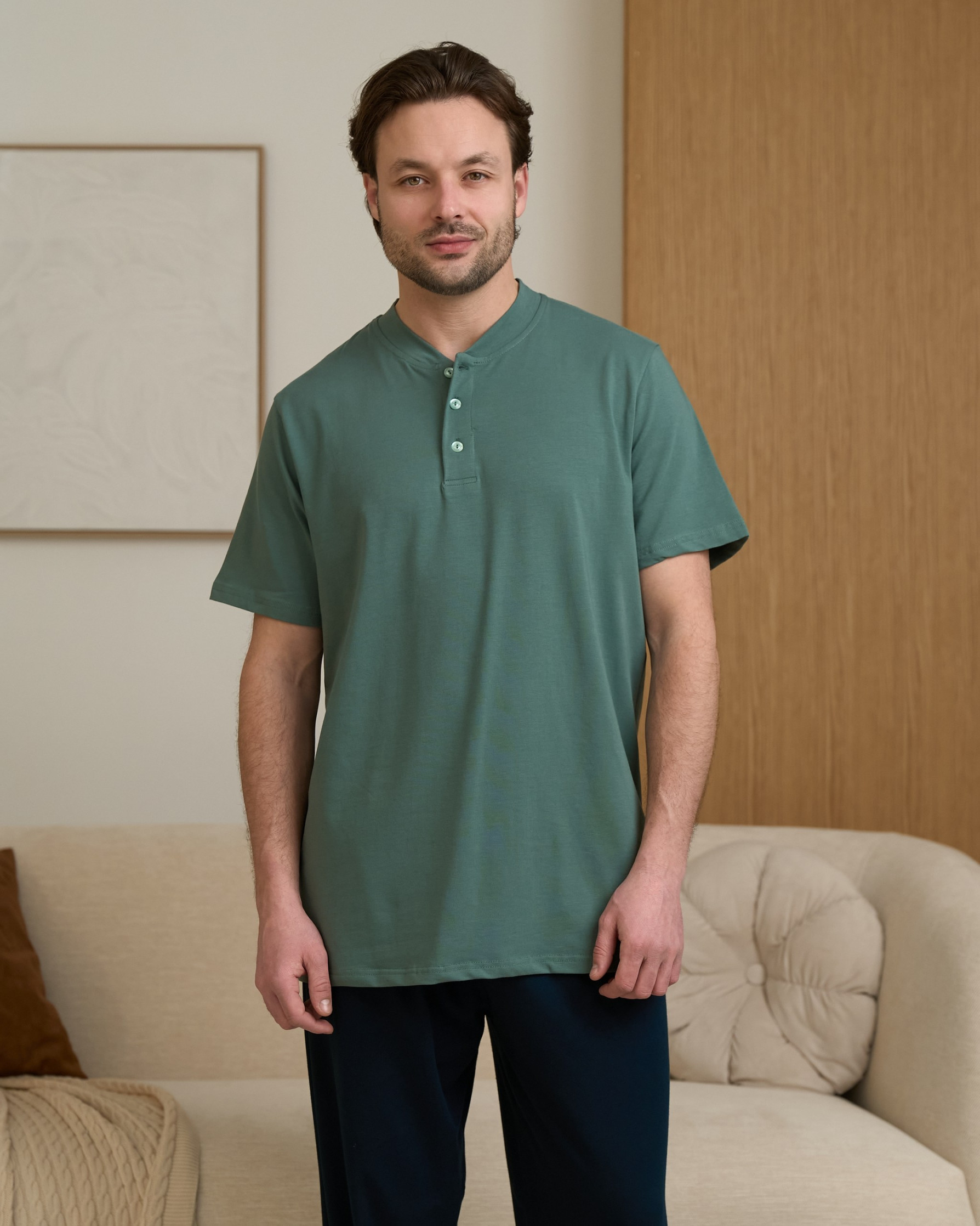 Мужской комплект со штанами и футболкой Plus Size