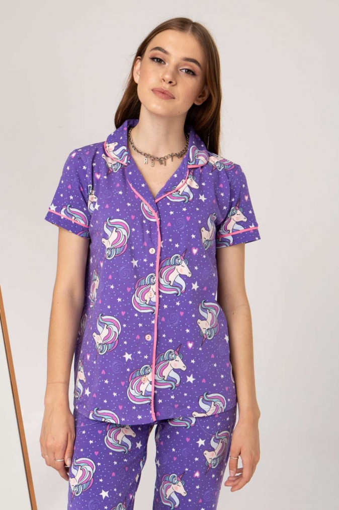 Піжама жіноча зі штанами - Єдиноріг