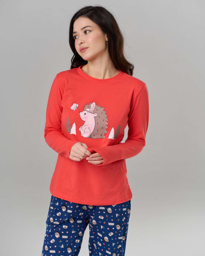 Жіночий комплект зі штанами - Їжачок- Family look мама/донька