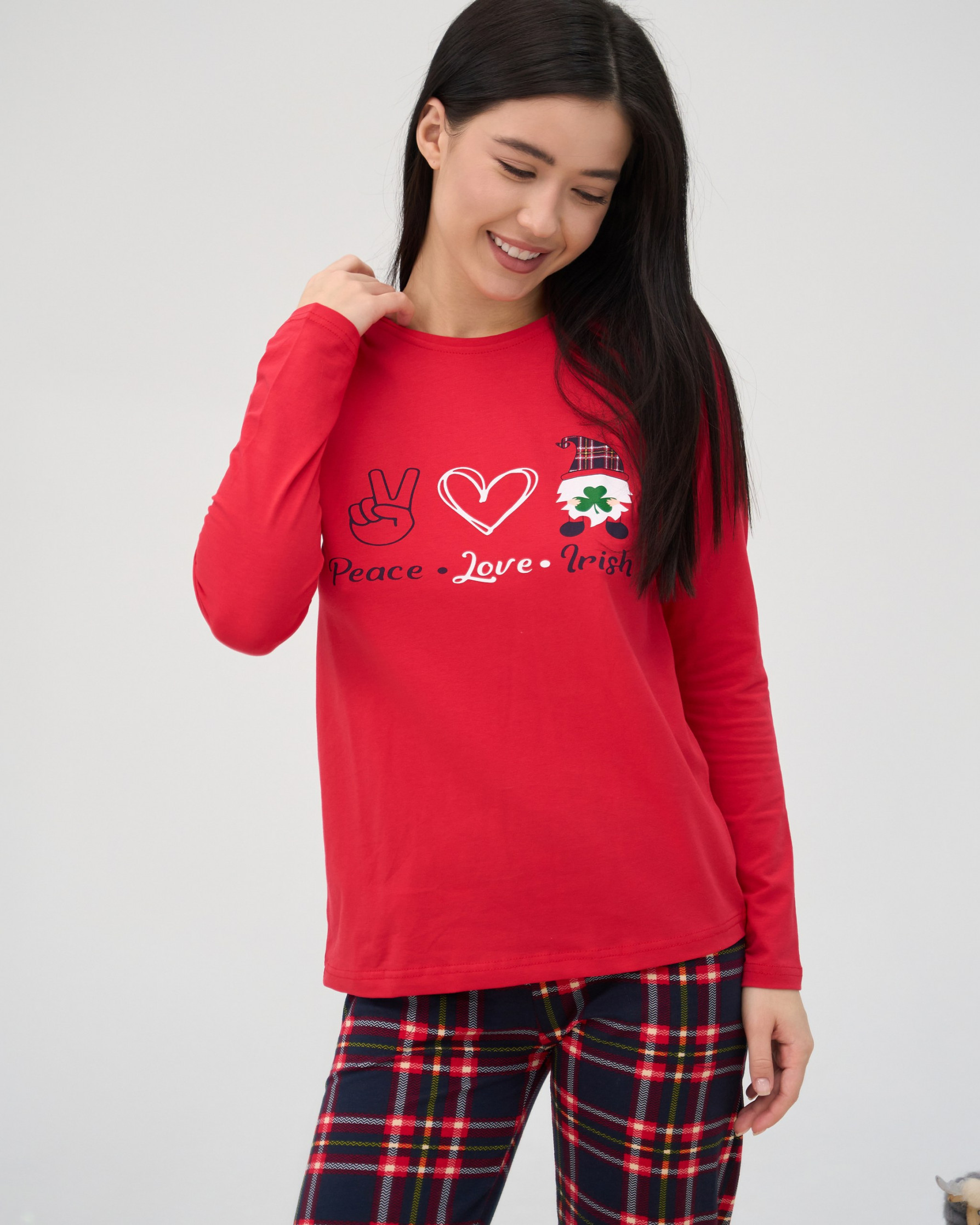 Жіноча піжама зі штанами -  Peace,Love,Irish - Family look для пари