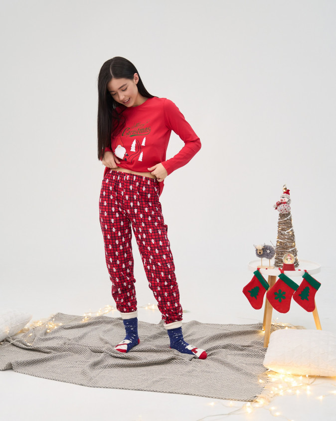 Жіноча піжама зі штанами - Merry Christmas - Family look для пари