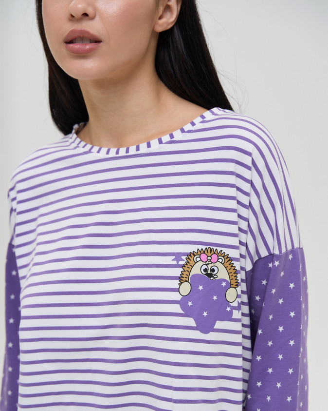 Жіночий комплект зі штанами в зірочки - Їжачок