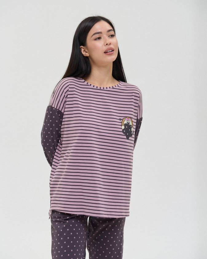 Жіночий комплект зі штанами в зірочки - Їжачок