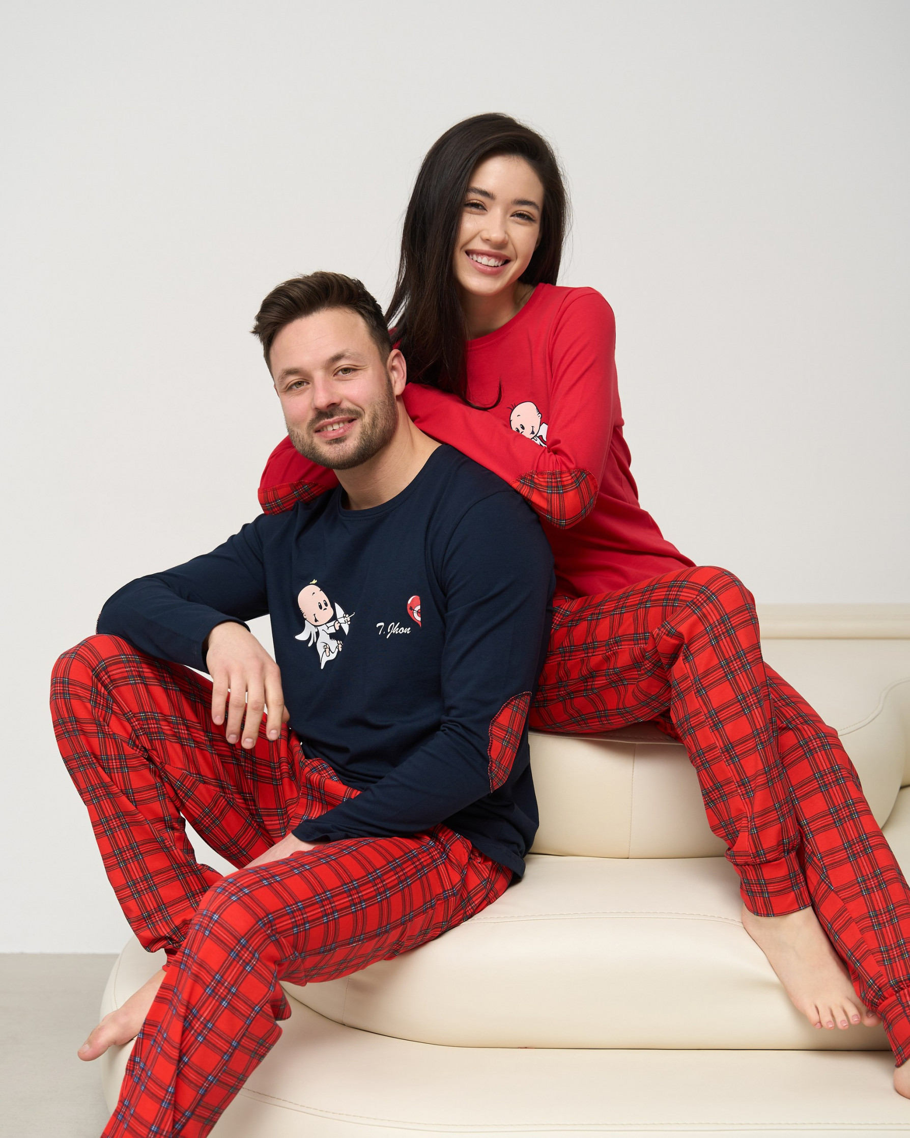 Жіночий комплект зі штанами - Купідончик - Family look для пари