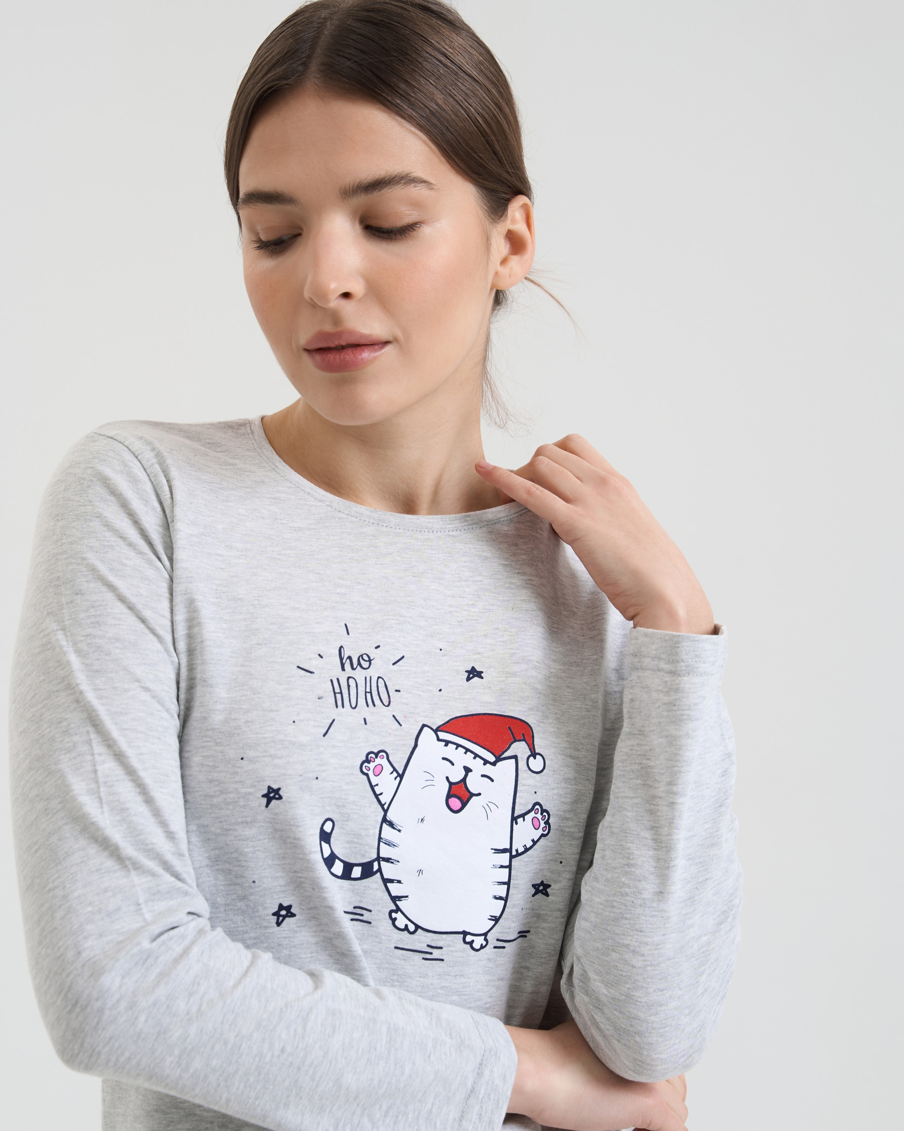 Жіноча піжама зі штанами - котик у шапці