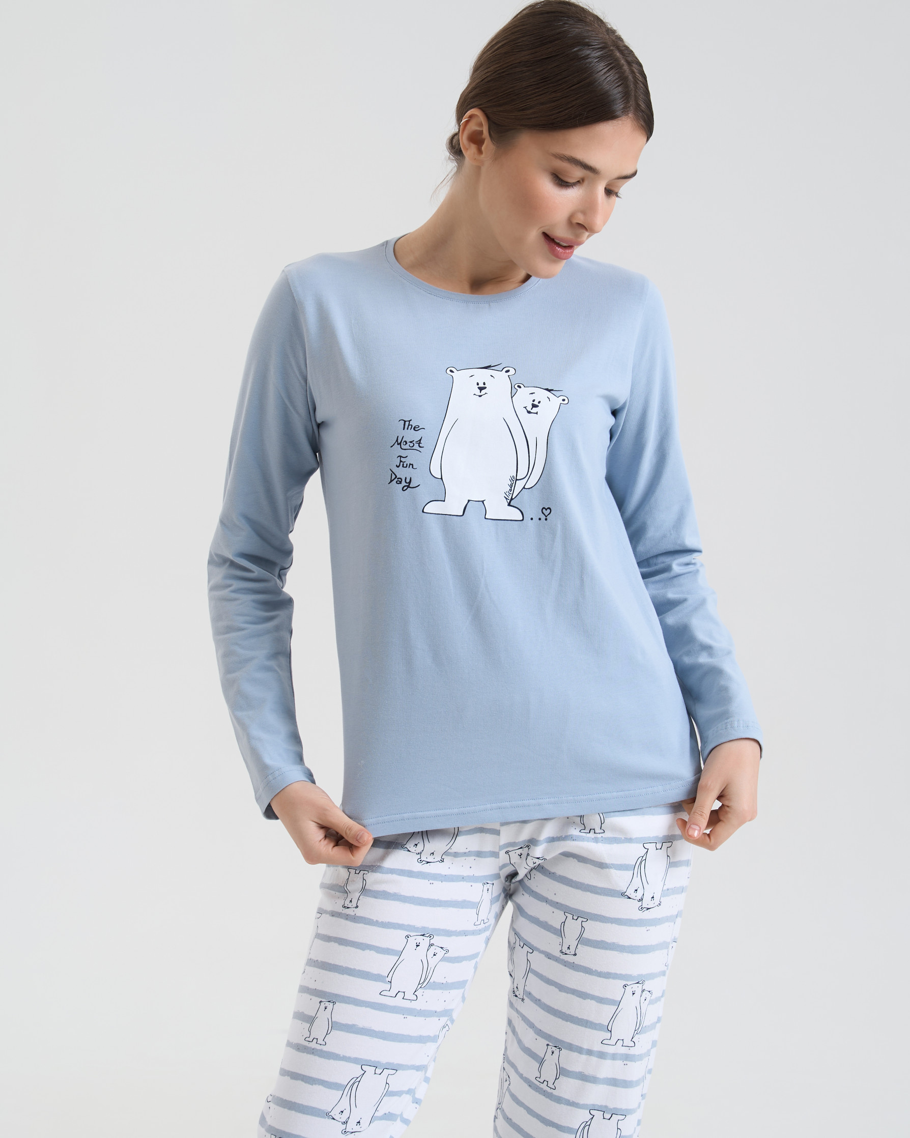 Жіночий комплект - Полярні ведмеді - Family look мама/донька