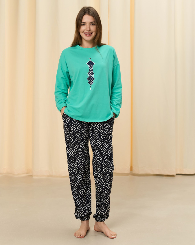 Жіночий комплект зі штанами - Геометричні фігури