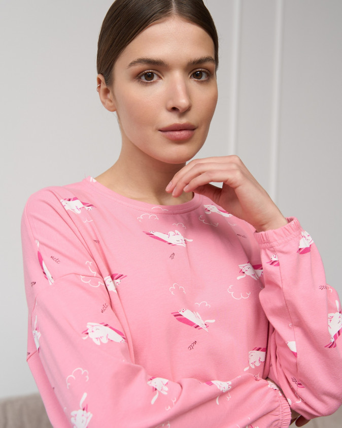 Комплект жіночий кофтинка на зав'язках - бульдог на пляжі