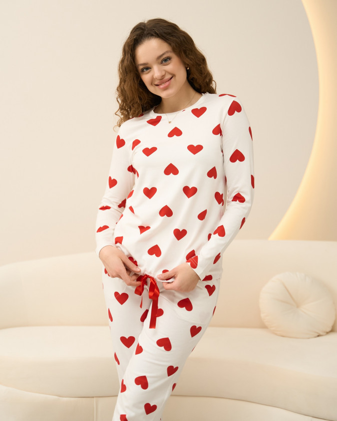 Комплект жіночий кофтинка на зав'язках - Валентинки