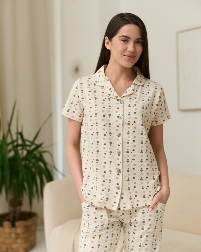 Жіночий комплект сорочка та штани - Family look мама/донька