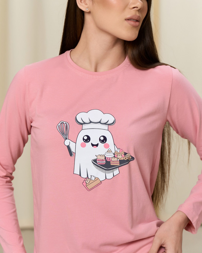 Женская пижама со штанами в принт - Пироженки