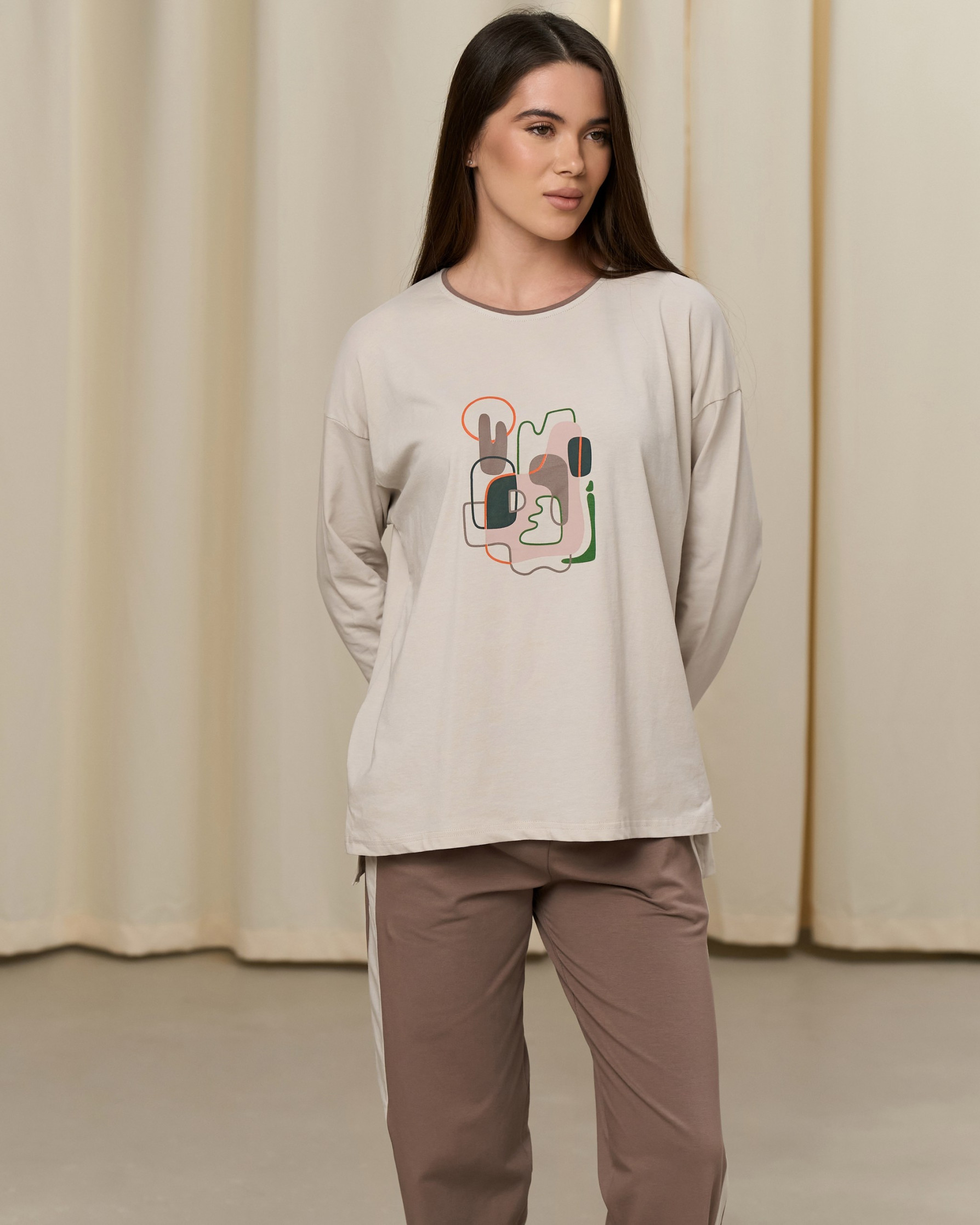 Жіночий комплект Абстракція - лампас на штанах