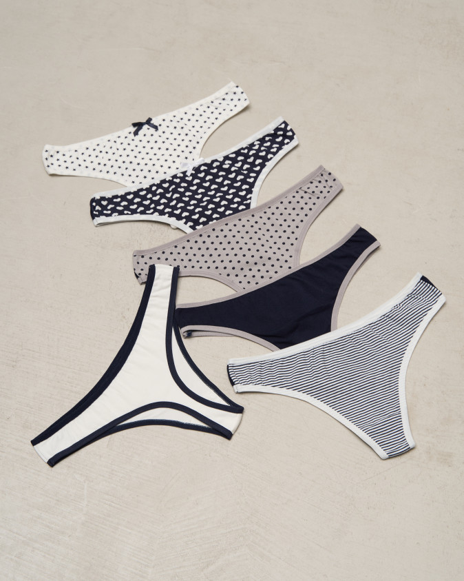 Жіночі стрінги бавовна - Сердечки-зірочки