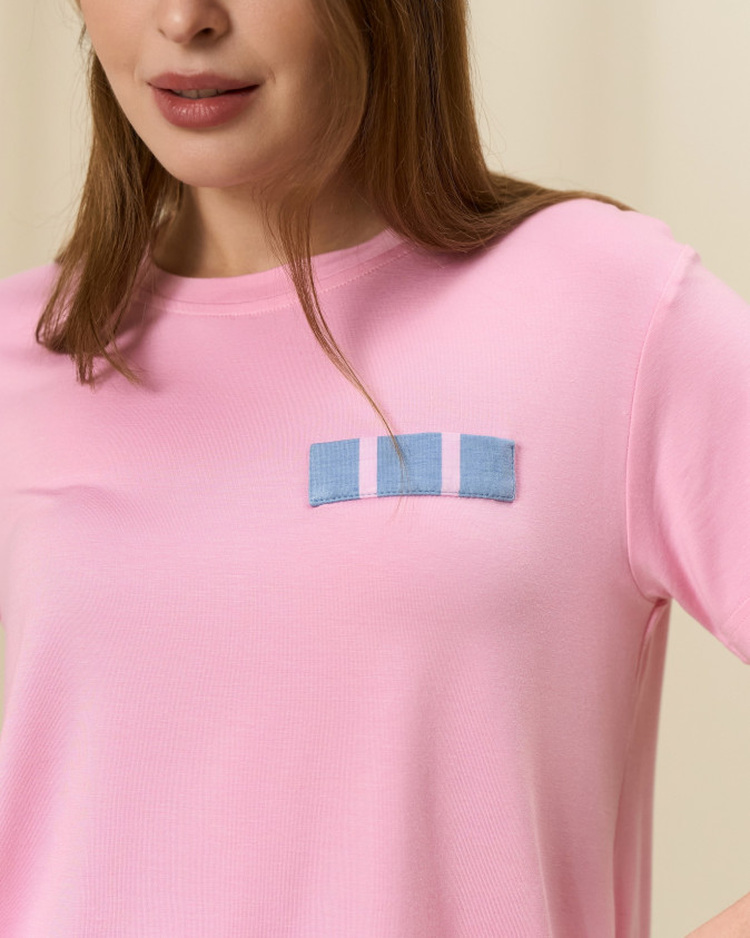 Комплект зі штанами у смужку і футболкою - Віскоза