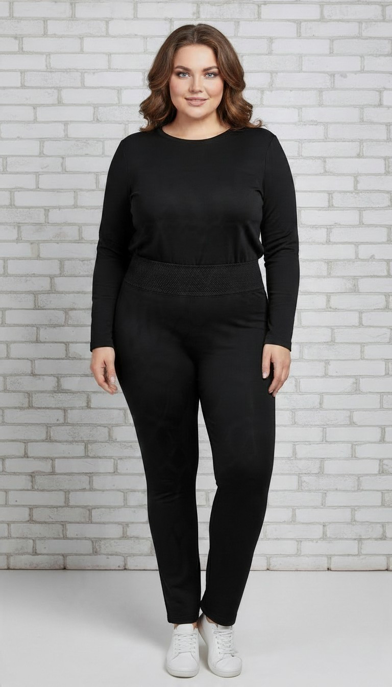 Лосини жіночі на хутрі з манжетом Plus Size - до -30