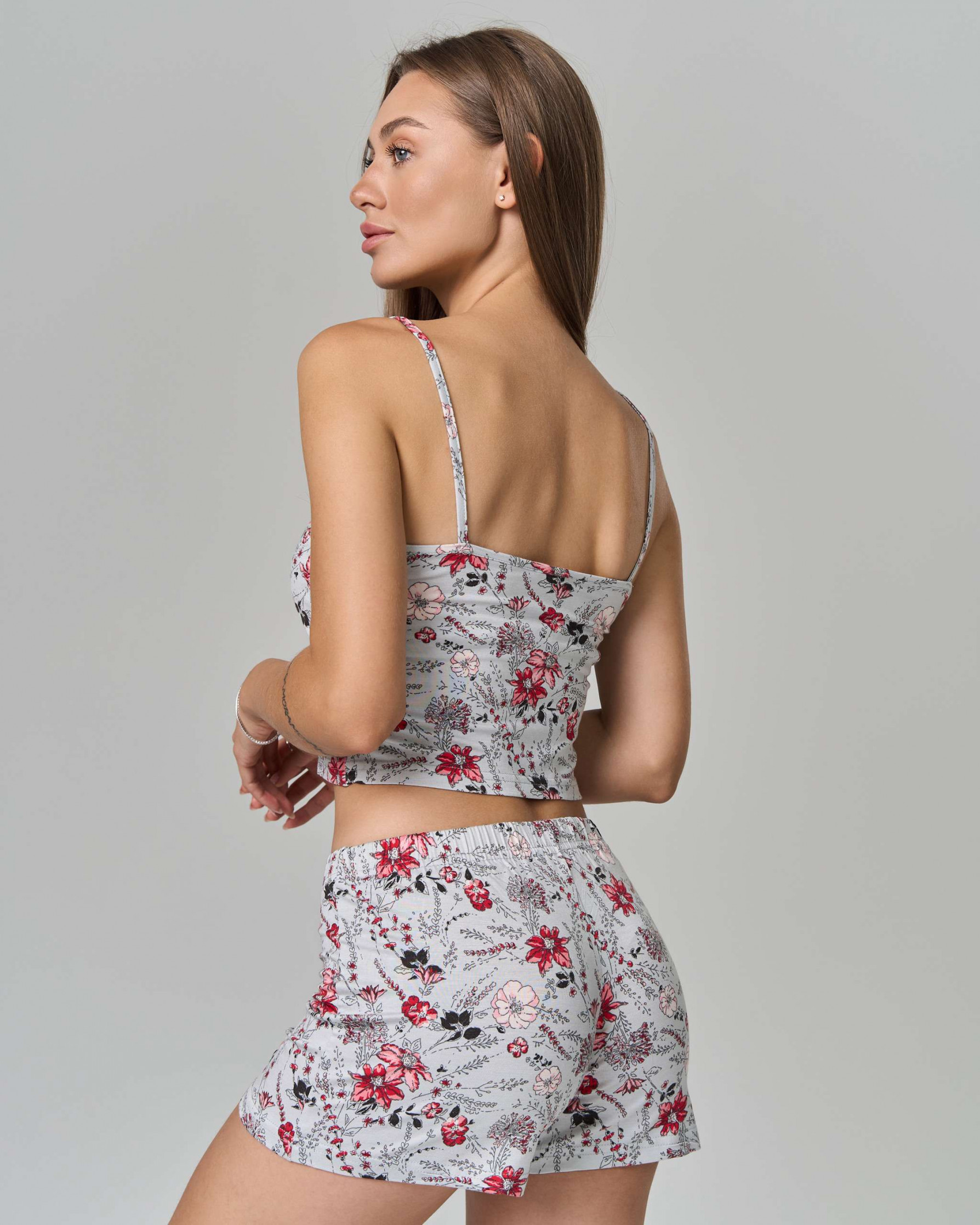 Комплект з міні-шортиками - квітковий принт