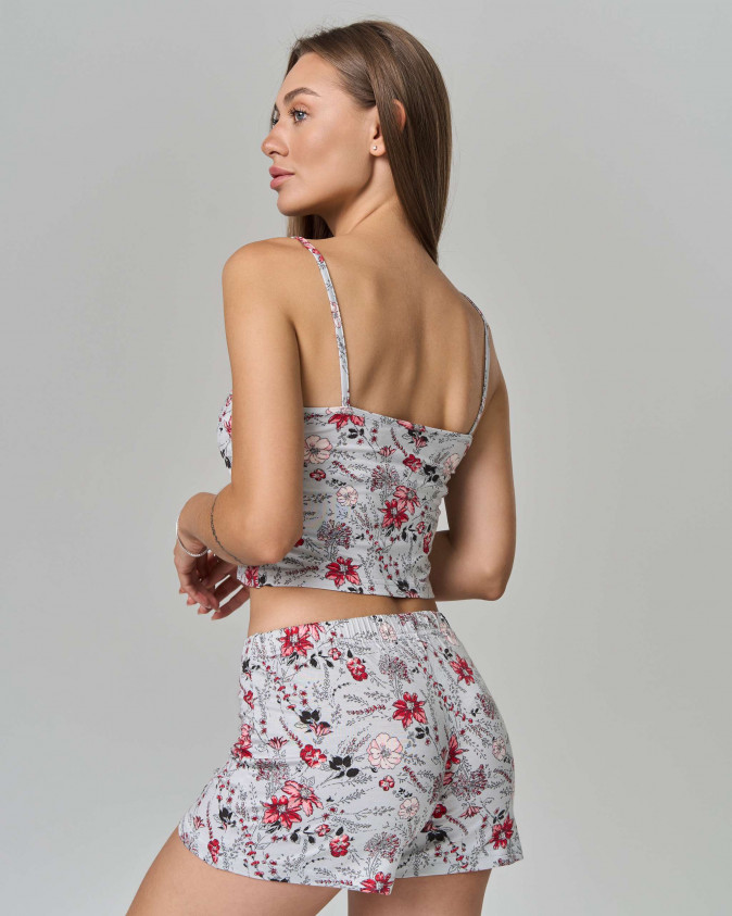 Комплект з міні-шортиками - квітковий принт