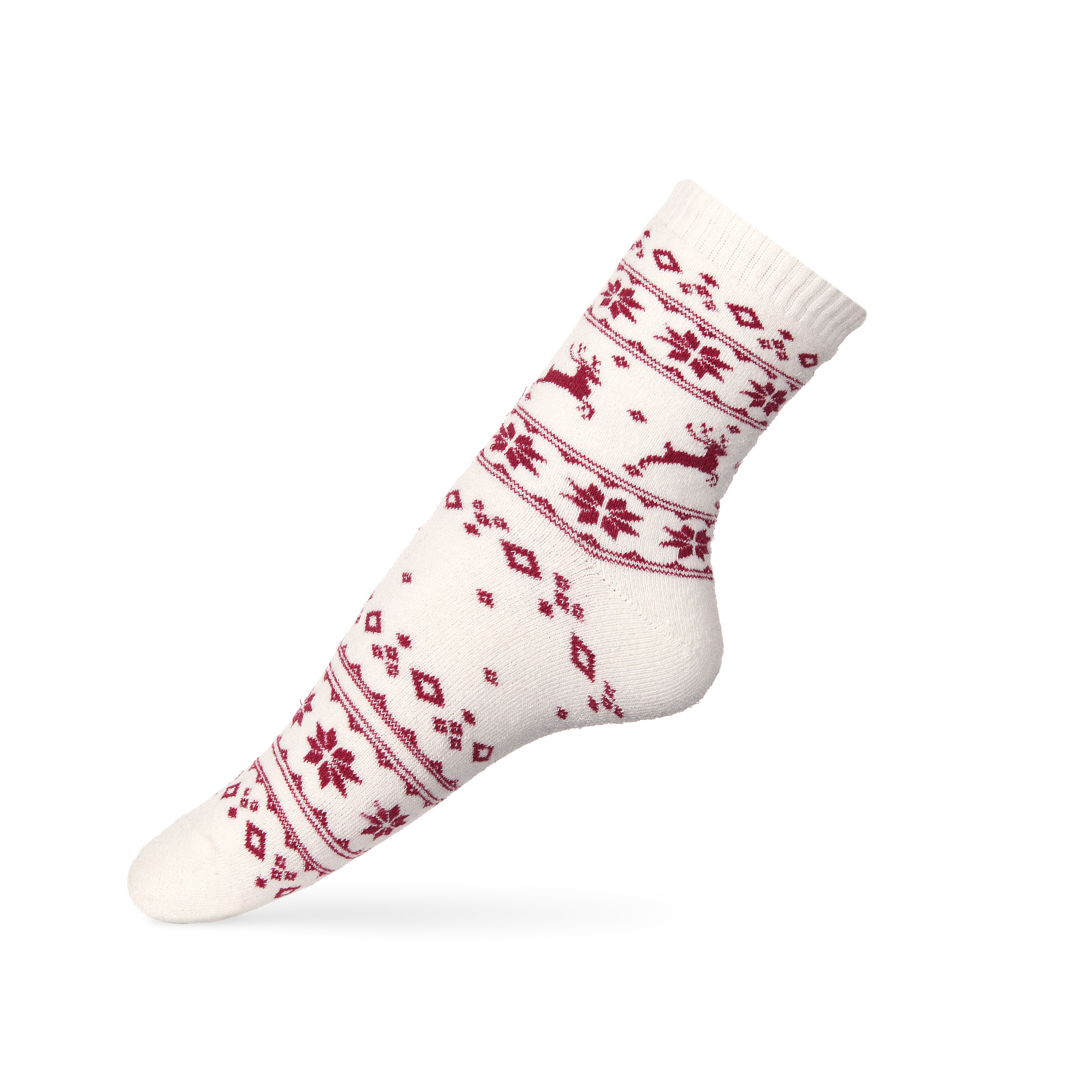 Жіночі теплі шкарпетки - махра - Візерунки та олені