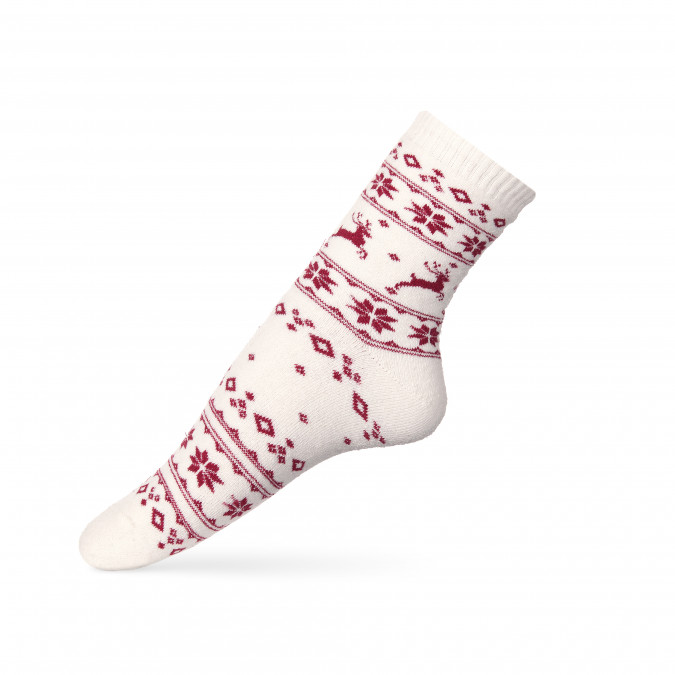 Жіночі теплі шкарпетки - махра - Візерунки та олені