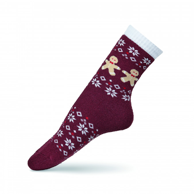 Жіночі теплі шкарпетки - махра - Візерунки та пряники