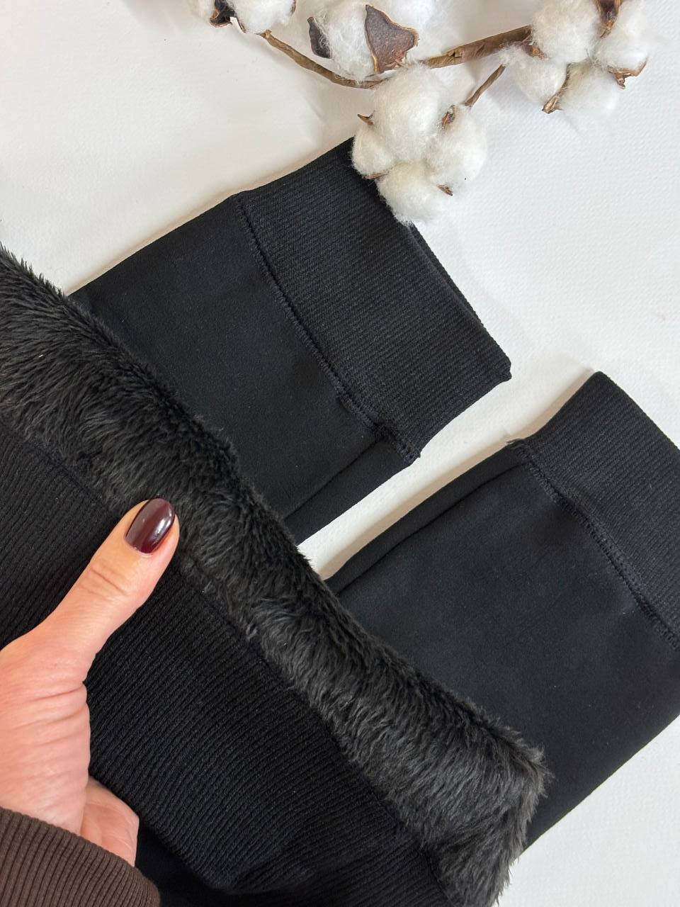 Лосины женские на меху с манжетом - до -30