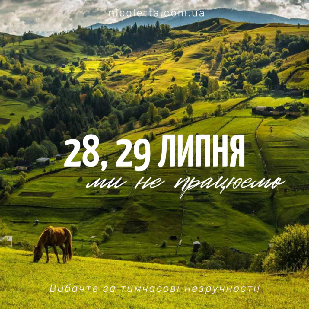 28-29 июля мы не работаем! 